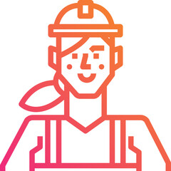 Construction worker. Gradient icon design