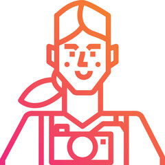 Camera woman. Gradient icon design