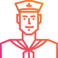 Sailor man. Gradient icon design