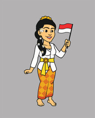 Indonesian Balinese in Traditional Dress