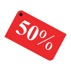 red percent discount sign