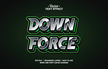3d Downforce Racing Style Editable Vector Text Effect.