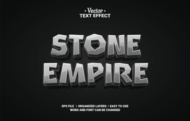 Stone Empire Cartoon Style Editable Vector Text Effect.