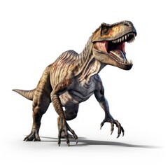 Fototapeta premium T-rex on white background, Tyrannosaurus rex dinosaur vector illustration, Jurassic prehistoric animal