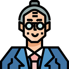 Professor. Filled outline icon design