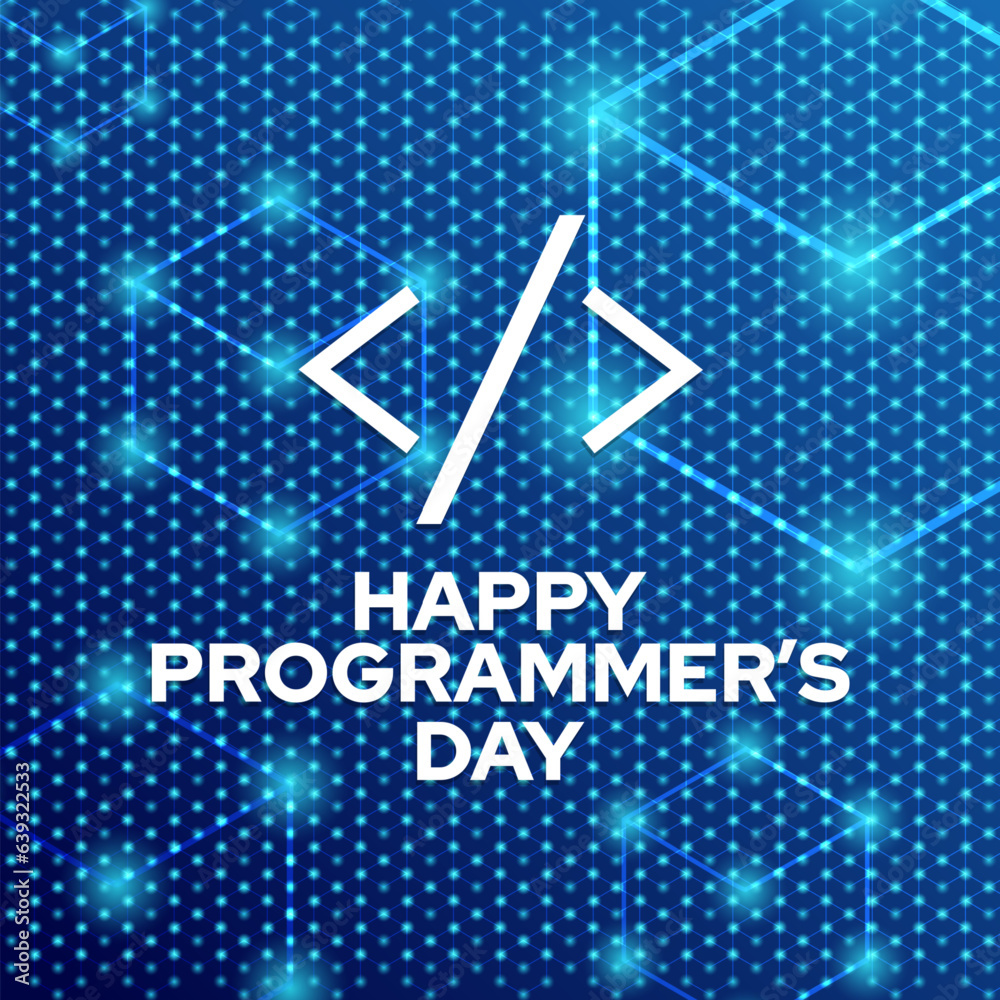 Wall mural illustration vector design for programmers day. happy programmers day greeting design with modern te