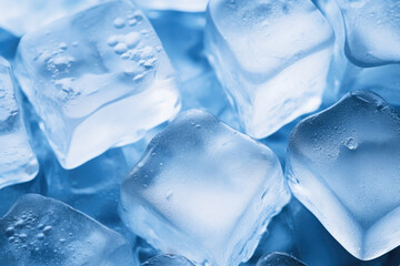 Close-Up of Glistening Ice Cubes for Drinks