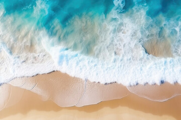 Fototapeta na wymiar Aerial Serenity: Ocean Waves in the Tropics