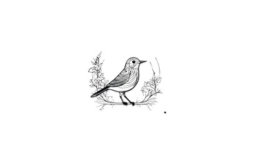 very beautiful, captivating chirping bird logo