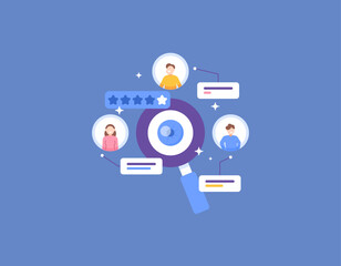 Selection of prospective job applicants. Checking the candidate's skills. Data analysis of employee or worker performance reports. job recruitment and selection and election process. illustration