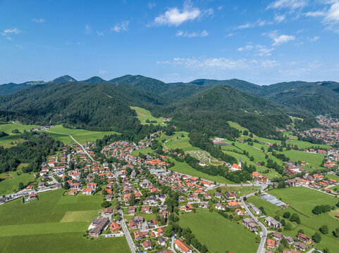 Aerial view, Bad Wiessee and Abwinkl, Tegernsee, Upper Bavaria, Bavaria, Germany