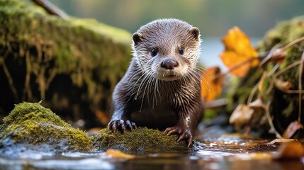 otter on the river