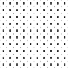 Square seamless background pattern from black seven of clubs playing cards are different sizes and opacity. The pattern is evenly filled. Vector illustration on white background