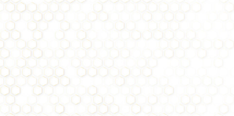 Seamless Hexagon Geometric Pattern in Golden and White