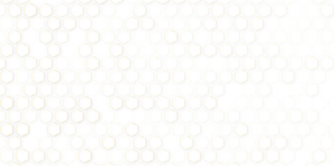 Seamless Hexagon Geometric Pattern in Golden and White