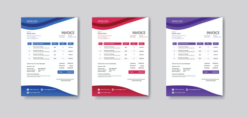 Minimal Corporate Business Invoice design template vector illustration bill form price invoice. Creative invoice template vector. business stationery design payment agreement design template