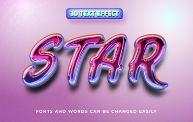 Star celebrity 3d editable text effect style