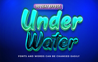 Under water 3d editable text effect style