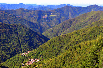 panorama from the path to antola mountain liguria italy