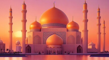 Islamic Splendor - Majestic Mosque and Heavenly Skies