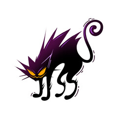 Halloween Black Cat Illustration