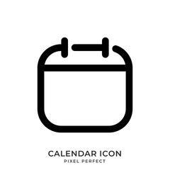 Calendar icon with style line. User Interface icon. Pixel Perfect. Vector Illustration