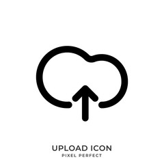 Upload icon with style line. User Interface icon. Pixel Perfect. Vector Illustration