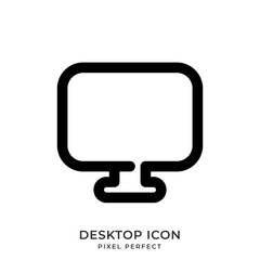 Desktop icon with style line. User Interface icon. Pixel Perfect. Vector Illustration