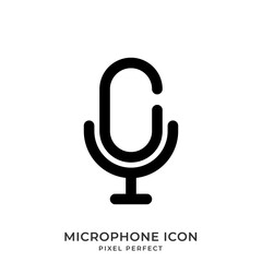 Microphone icon with style line. User interface icon. Vector illustration.
