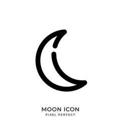 Moon icon with style line. User interface icon. Vector illustration.