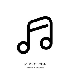 Music icon with style line. User interface icon. Vector illustration.