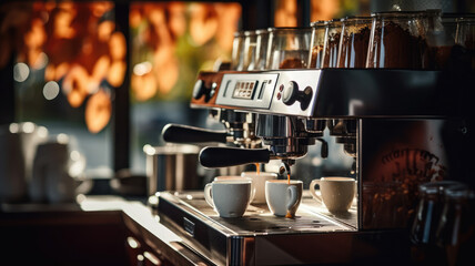 Perfect Brew: Espresso Machine at the Cafe