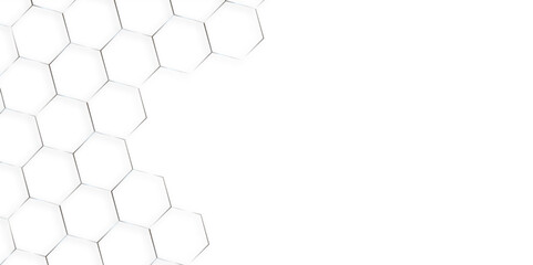 White background and embossed hexagon , honeycomb white background, light and shadow background with hexagons, abstract background with lines, modern abstract vector illustration, Poster, wallpaper.	
