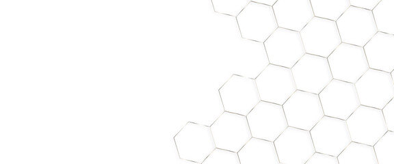 White background and embossed hexagon , honeycomb white background, light and shadow background with hexagons, abstract background with lines, modern abstract vector illustration, Poster, wallpaper.	