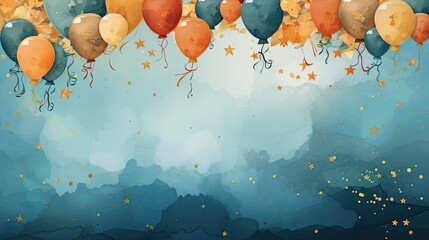 Children's birthday party invitation card. Generative AI