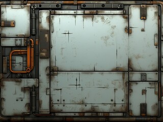 Scifi wall texture panel. Generative AI