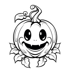Halloween pumpkin coloring page - coloring book for kids