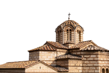 Athens, Greece. Aghios Athanasios church in Thissio area isolated on white transparent background, PNG