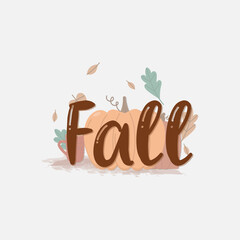 Large vector fall set. Autumn season. Leaves, acorns, sweater, scarf, pumpkins, candle, hedgehog, pie, rainbow, lettering. Collection of fall elements for scrapbooking. Hand drawn style