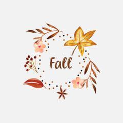Large vector fall set. Autumn season. Leaves, acorns, sweater, scarf, pumpkins, candle, hedgehog, pie, rainbow, lettering. Collection of fall elements for scrapbooking. Hand drawn style