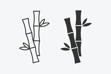 Bamboo icon vector. Linear style sign for mobile concept and web design. Bamboo symbol  vector illustration. Flat vector simple element graphics - vector.
