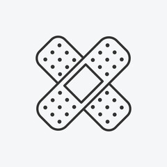 Band aid icon vector. Linear style sign for mobile concept and web design. Band aid symbol  vector illustration. Flat vector simple element graphics - vector.
