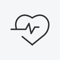Heart beat icon vector. Linear style sign for mobile concept and web design. Heart beat symbol  vector illustration. Flat vector simple element graphics - vector.