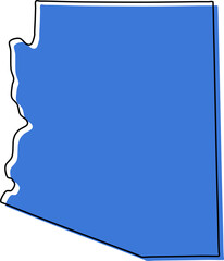 arizona map, arizona vector stylized, arizona outline stylized, arizona