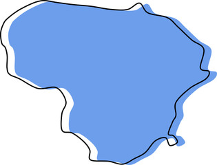 lithuania map, lithuania vector, lithuania outline, lithuania stylized