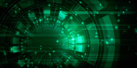 2d illustration Abstract futuristic electronic circuit technology background