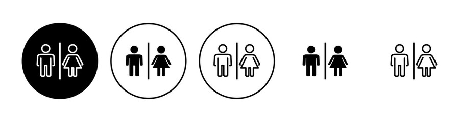 Toilet icon set. restrooms icon vector. bathroom sign. wc, lavatory