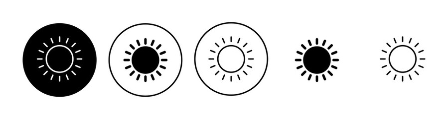 Sun icon set. Brightness Icon vector