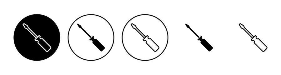 Screwdriver icon set. tools icon vector