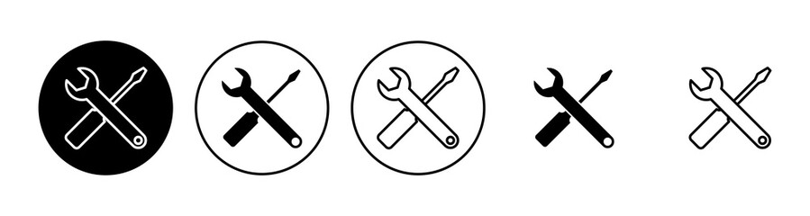 Repair tools icon set. tool icon vector. setting icon vector. Wrench and screwdriver. support, Service